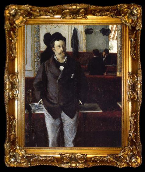 framed  Gustave Caillebotte Inside cafe, ta009-2
